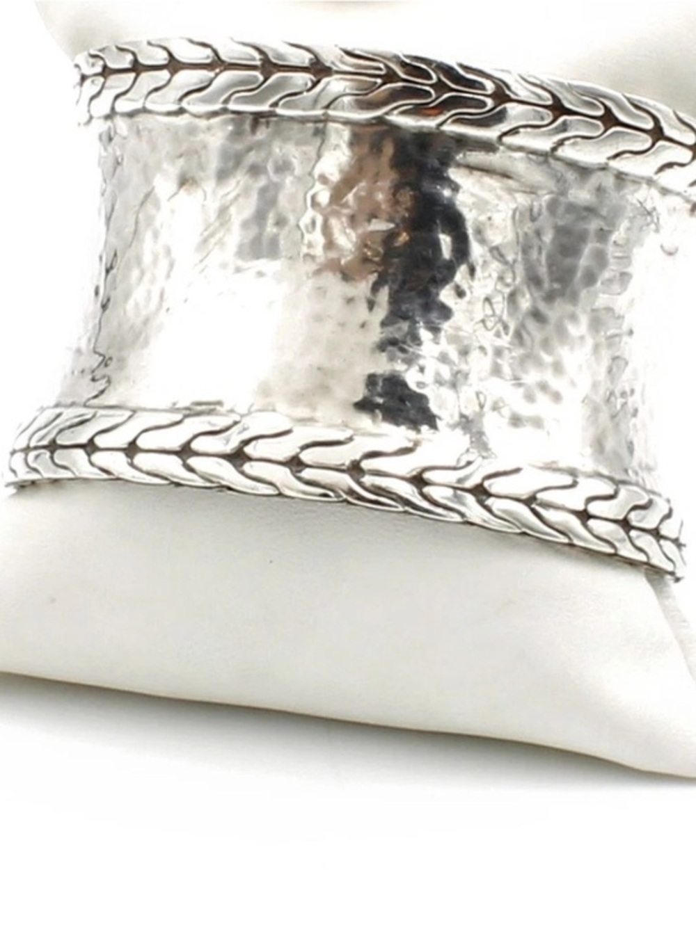 John Hardy Palu Macan Hammered Wide Cuff Bracelet